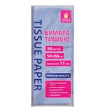 Цветная бумага ТИШЬЮ 17 г/м2, 50х66 см, 50 листов, голубой цвет, ЗОЛОТАЯ СКАЗКА, 116486