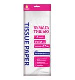 Цветная бумага ТИШЬЮ 17 г/м2, 50х66 см, 10 листов, цвет белый, ЗОЛОТАЯ СКАЗКА, 116483