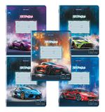 Тетрадь 12л. BRAUBERG клетка, обложка картон, SPORT CARS, 107778