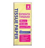 Цветная бумага ТИШЬЮ 17 г/м2, 50х66 см, 50 листов, лимонный цвет, ЗОЛОТАЯ СКАЗКА, 116487