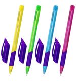 Ручка шариковая масляная с грипом BRAUBERG "Extra Glide GT Color", СИНЯЯ, трехгранная, игольчатый наконечник 0,7 мм, линия 0,5 мм, 144264