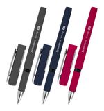 Ручка шариковая с грипом BRAUBERG "VIVID", СИНЯЯ, SOFT TOUCH покрытие, узел 0,7 мм, линия письма 0,35 мм, 144396
