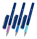 Ручка шариковая с грипом BRAUBERG "VIVID PASTEL", СИНЯЯ, SOFT TOUCH покрытие, узел 0,7 мм, линия письма 0,35 мм, 144399