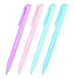Ручка шариковая автоматическая BRAUBERG "TRIOS PASTEL COLOR", СИНЯЯ, корпус ассорти, пишущий узел 0,5 мм, линия письма 0,3 мм, 144496