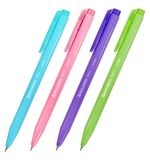 Ручка шариковая автоматическая BRAUBERG "TRIOS BRIGHT COLOR", корпус ассорти, СИНЯЯ, пишущий узел 0,5 мм, линия письма 0,3 мм, 144497