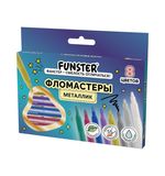 Фломастеры FUNSTER (ФАНСТЕР) "METALLIC" 8 цветов металлик, ударопрочный наконечник, 152630