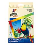 Карандаши цветные ЛУЧ "Школа Творчества", 18 цветов, трехгранные, натуральное дерево, 30С 1807-08