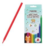 Карандаши цветные FUNSTER (ФАНСТЕР), 12 цветов, фигурный корпус в форме цветочка, 182069