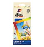 Карандаши цветные ЛУЧ "Школа Творчества", 12 цветов, трёхгранные, натуральное дерево, 30С 1806-08