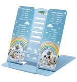 Подставка для книг и учебников большая BRAUBERG KIDS "Unicorn" с единицами измерения, регулируемый угол наклона, металлическая, 238963