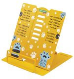 Подставка для книг и учебников BRAUBERG KIDS mini "Лапки" с единицами измерения, регулируемый угол наклона, металлическая, 238970