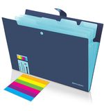 Папка-органайзер на кнопке 5 отделений, BRAUBERG "Extra", А4, синяя с голубым, 274096