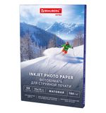 Фотобумага матовая, 10х15 см, 180 г/м2, односторонняя, 50 листов, BRAUBERG EXTRA, 364483