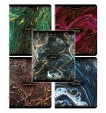 Тетради ДЭК А5 48 л. КОМПЛЕКТ 5 шт. BRAUBERG, скоба, клетка, SoftTouch, фольга, "Marble", 404680
