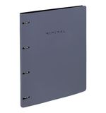 Тетрадь на кольцах БОЛЬШАЯ А4, 240х310 мм, 120 л., под кожу, BRAUBERG VISTA, "Minimal", серый, 405202