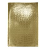 Тетрадь бумвинил А4 96 л., скоба, офсет №1, клетка, ЗОЛОТО, "Metallic", тиснение CROCO, HATBER, 072786, 96Т4бвВ3