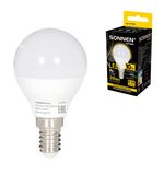 Лампа светодиодная SONNEN EXTRA, 10 (85) Вт, E14, шар, теплый белый, 30000 ч, LED G45-10W-2700-Е14, 457909