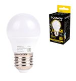 Лампа светодиодная SONNEN EXTRA, 7 (60) Вт, E27, шар, теплый белый, 30000 ч, LED G45-7W-2700-Е27, 457911
