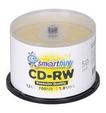 Диски CD-RW SMARTBUY, 700 Мб, 4-12x, Cake Box (упаковка на шпиле), КОМПЛЕКТ 50 шт., SBCD-RW50