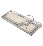 Клавиатура проводная бесшумная USB, 102+98 клавиш, LED-подсветка, SONNEN K620, слоновая кость / серая, 513950