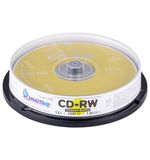 Диски CD-RW SMARTBUY, 700 Мб, 4-12x, Cake Box (упаковка на шпиле), КОМПЛЕКТ 10 шт., SBCD-RW10