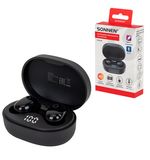 Наушники беспроводные TWS внутриканальные с микрофоном, SONNEN EP-BH25B, Bluetooth 5.3, черные, 514125