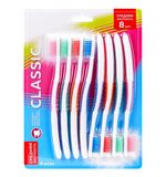 Зубная щетка средней жесткости CLASSIC, КОМПЛЕКТ 8 шт., LAIMA DENT, 609314