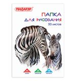 Папка для рисования, А4, 210х297 мм, 20 л., ПИФАГОР, внутренний блок, 120 г/м2, 129221