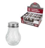 Солонка-перечница 50 мл, BASIC, баночка для специй, стекло/сталь, дисплей, WEGLA (ВЕГЛА), 700224