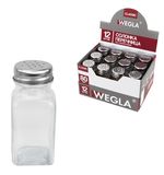 Солонка-перечница 80 мл, CLASSIC, баночка для специй, стекло/сталь, дисплей, WEGLA (ВЕГЛА), 700225