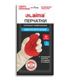 Перчатки МНОГОРАЗОВЫЕ латексные LAIMA "ULTRA" СВЕРХПРОЧНЫЕ, бежевые, размер M (средний), вес 90 г, 700547