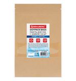 Пакеты дой-пак с замком ZIP LOCK, крафт с окном 60 мм, 170х240 + 40 мм, КОМПЛЕКТ 100 штук, 150 мкм, BRAUBERG, 700692