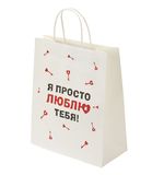 Пакет подарочный (1 штука) 26х13х32 см (L) "Просто люблю", крафт, ЗОЛОТАЯ СКАЗКА, 700844