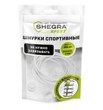 Шнурки круглые спортивные с фиксатором, 100 см, цвет БЕЛЫЙ, SHEGRA (ШЕГРА), 701720