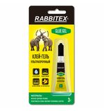 Клей-гель секундный суперклей УЛЬТРАПРОЧНЫЙ, блистер, 3 грамма, RABBITEX (РАББИТЕКС) "ДВА СЛОНА", 609812