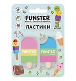 Ластик фигурный FUNSTER (ФАНСТЕР) "АЙСКРИМ", НАБОР 2 ШТУКИ, 55*29*12 мм, цвет ассорти, экологичный ПВХ, блистер, 274016