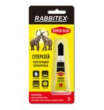 Клей секундный суперклей УЛЬТРАПРОЧНЫЙ, блистер, 3 грамма, RABBITEX (РАББИТЕКС) "ДВА СЛОНА", 609811
