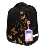 Ранец BRAUBERG FIT, 2 отделения, "Golden butterflies", 38х27х14 см, 274383
