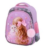 Ранец BRAUBERG STABLE, 2 отделения, с брелком, "Trendy girl", нашивка, 36х28х16 см, 274388