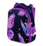 Ранец BRAUBERG PREMIUM, 2 отделения, с брелком, "Shining butterflies", блестки, 38х29х16 см, 274393