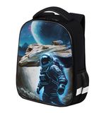 Ранец BRAUBERG KIDS START, 1 отделение, 2 кармана, "Space conqueror", СВЕТЯЩИЙСЯ, 35х26х13 см, 274408