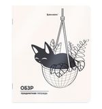 Тетрадь предметная КОТ-НЕПОСЕДА 48л, пластиковая обложка, ОБЗР, клетка, подсказ, BRAUBERG, 405539