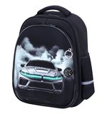 Ранец BRAUBERG STABLE, 2 отделения, с брелком, "Smoky car", LED-ЛАМПОЧКИ, 36х28х16 см, 274389