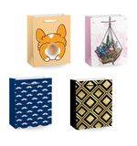 Пакет подарочный (1 штука) 11х6х15 см (S), "Collection Small", ассорти, глиттер, фольга, пушистый хвостик, ЗОЛОТАЯ СКАЗКА, 700803