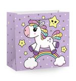 Пакет подарочный (1 штука) 20x12x25 см, "Единорожка", с атласной лентой, ЗОЛОТАЯ СКАЗКА, 700858