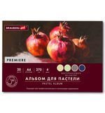 Бумага для пастели ФАКТУРНАЯ А3, планшет (склейка), 20л. 4 цвета, 270 г/м2, BRAUBERG, 117762