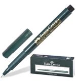 Ручка капиллярная FABER-CASTELL "Finepen 1511", корпус зеленый, толщина письма 0,4 мм, черная, FC151199