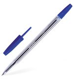 Ручка шариковая BRAUBERG "Line", корпус прозрачный, узел 1 мм, линия письма 0,5 мм, синяя, 141097