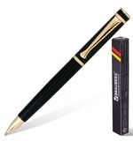 Ручка бизнес-класса шариковая BRAUBERG "Perfect Black", корпус черный, золотистые детали, 1 мм, синяя, 141416