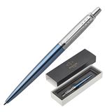 Ручка подарочная шариковая PARKER "Jotter Core Waterloo Blue CT", голубой корпус, хромированные детали, синяя, 1953191